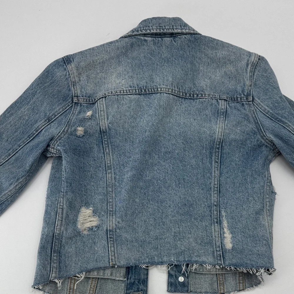 UEC Blanc Denim raw hem jacket 100% cotton size XS